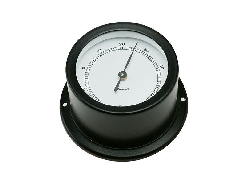 72 mm aluminium thermometer. Black T72N