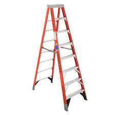 7408 Fiberglass Werner Step Ladder, 8ft, 375 lb rated