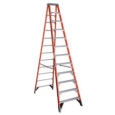 7412 Fiberglass Werner Step Ladder, 12ft, 375 lb rated