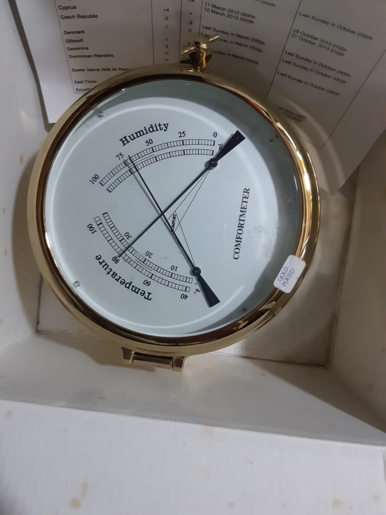 Porthole comfortometer ( hygro-thermo ) Gold plated