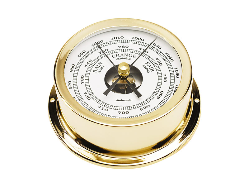 95 mm brass barometer. Gold plated B95D