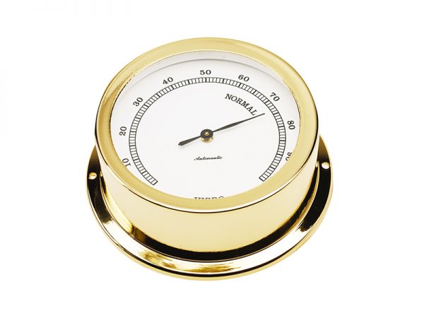 Autonautic 95 mm brass hygrometer. Gold plated H95D, part no: H95D / Máy đo độ ẩm bằng đồng thau Autonautic 95 mm. Mạ vàng H95D, mã sản phẩm: H95D