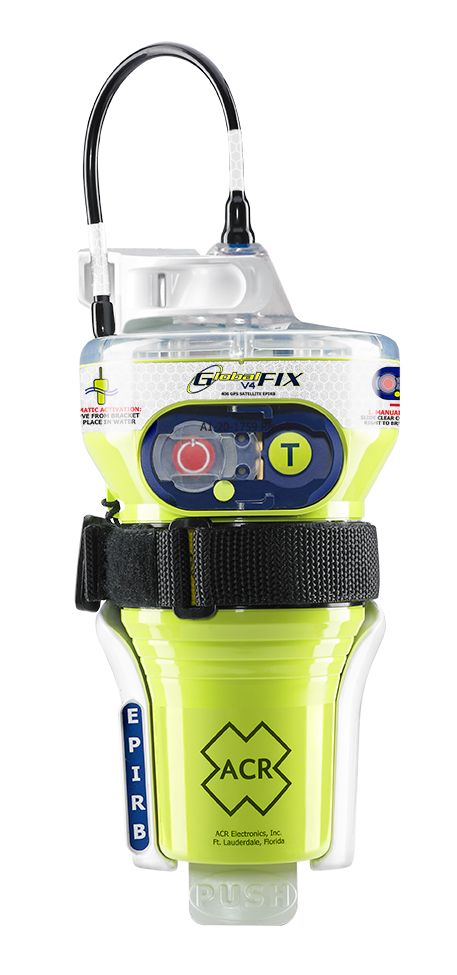 ACR GlobalFIX™ V4 – Cat I, Hydrostatic Release EPIRB (Emergency Positioning Identification Location Beacon)