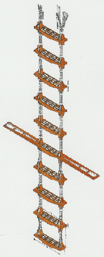 ADONIC I Pilot Ladder - Price per 10 feet, USCG approval no. 163.003/19/0. 