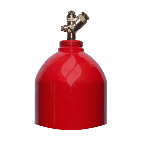 Ansul CO2 Cylinder, Red Enamel, 100 lb. w/GV97 Elec/Actuator Valve, for ANSUL Marine CO2 GV97 Fire Suppression System , part no 423182