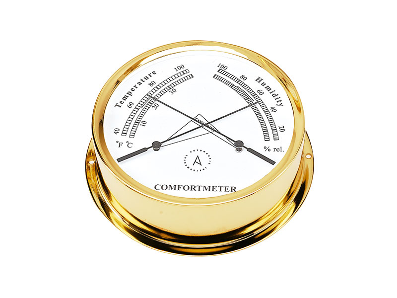 120 mm comfortmeter. Gold plated. Wall fixing mounitng ring incl.