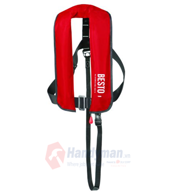 Besto Redding 150N Inflatable Lifejacket, Automatic with harness, Raider style, Red,  Bestolux, Holland, part no: RE39160RED / Áo phao bơm hơi Besto Redding 150N, Tự động có dây an toàn, Kiểu Raider, Màu đỏ, Bestolux, Hà Lan, mã hàng hóa: RE39160RED