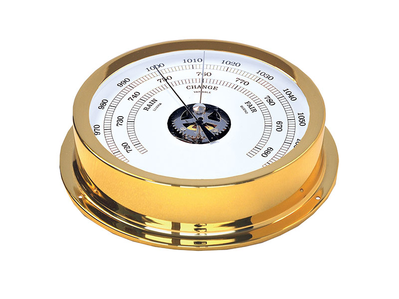 175 mm brass barometer. Gold plated