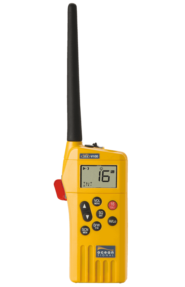 Ocean Signal SafeSea V100 GMDSS VHF Radio with Battery Kit EC Approved