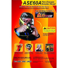 ASE60 60 minutes smoke hood, in soft or hard case, CE approved Demo