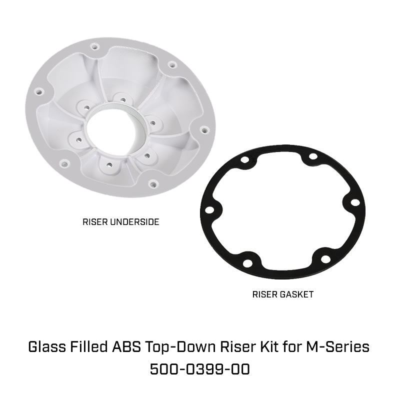 FLIR Glass Filled ABS Top-Down Riser Kit for M-Series
(Includes Top Down riser, deck seal gasket, fastener kit) / Bộ ống tăng áp từ trên xuống bằng nhựa ABS FLIR Glass Filled dành cho dòng M (Bao gồm ống tăng áp từ trên xuống, miếng đệm kín sàn, bộ chốt)