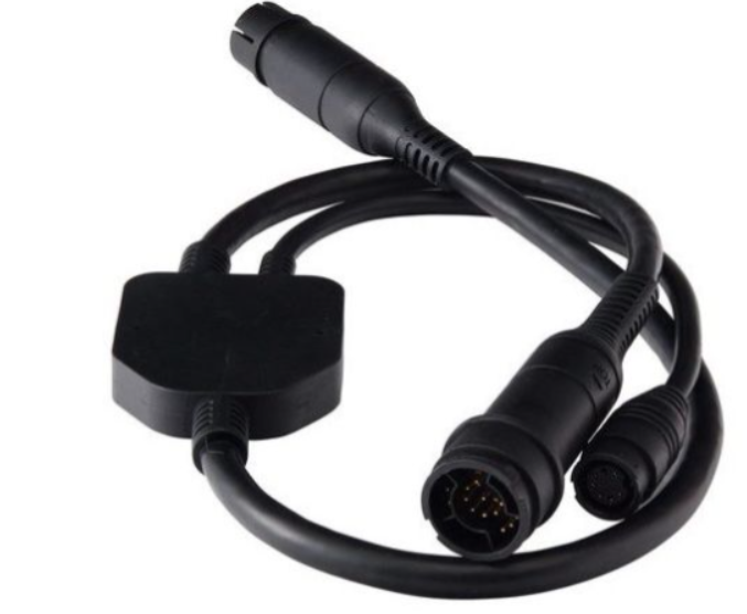 Raymarine Adaptor Cable (25 pin to 25 pin and 7 pin Y-Cable) used to attach RealVision and CP370 transducers to AXIOM RV, part no: A80492