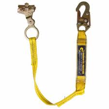 Roofing Manually Operated Rope Grab w/ 3' Shock Absorbing Lanyard