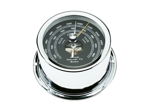 [BE72C] 72 mm aluminium barometer. Chrome. Black card BE72C