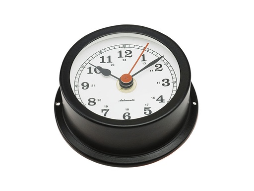 [R95N] 95 mm aluminium quatz clock. Black R95N