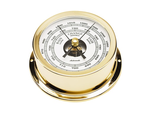 [B95D] 95 mm brass barometer. Gold plated B95D