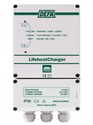 Defa Lifeboat Charger input 42VAC, output 2x12VDC, output current: 2x5A -  42VAC (1 x DEFA In / 1 x DEFA Out + 2 PG Out), CE Approved | Handyman