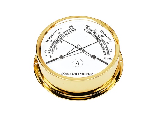 [TH120D] 120 mm comfortmeter. Gold plated. Wall fixing mounitng ring incl.